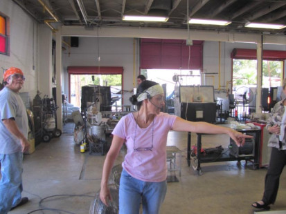 Dora Garcia, Production Manager seating the group