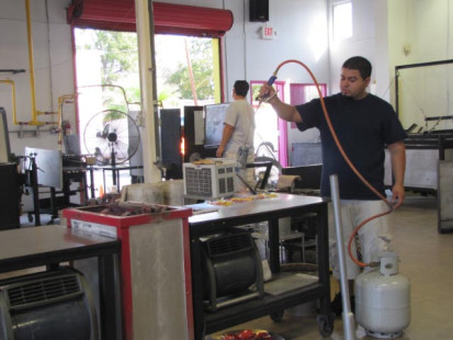 Heating the broken pieces for fusing