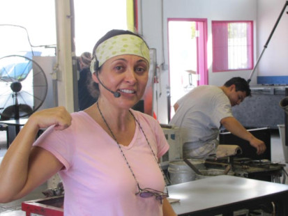 Dora Garcia welcomes the group